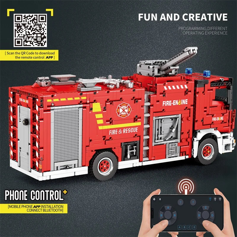 Reobrix 22008 Big Rescure Fire Vehicle with Water Spray Device
