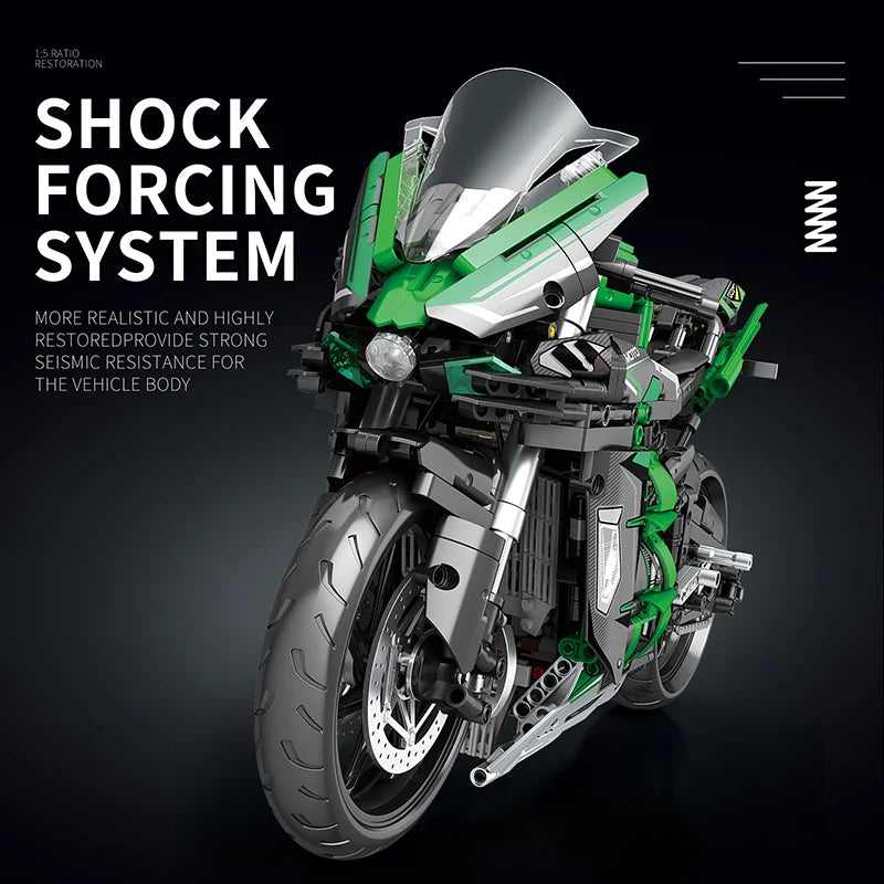 Reobrix 570 Kawasaki Ninja H2 SX SE 1:5 Motorcycle Model Building Kit