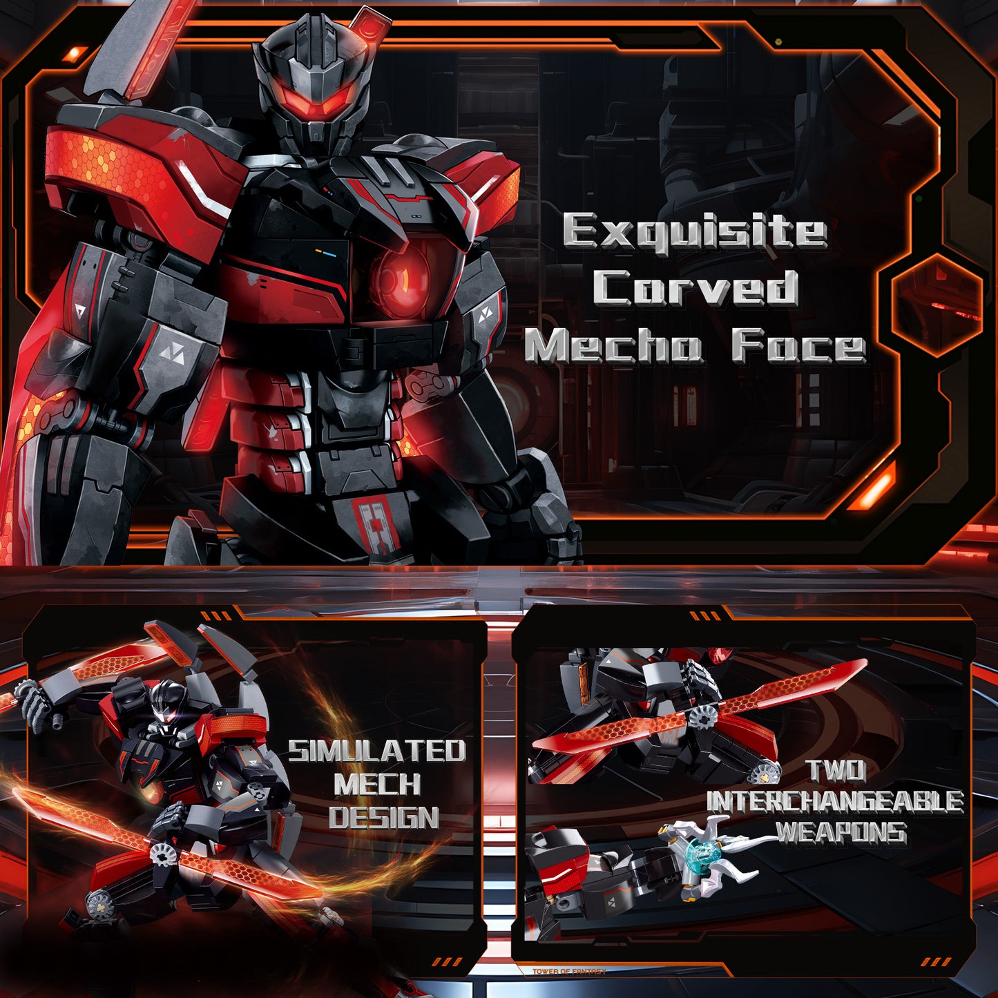 Samurai Mech Roboter Bausatz, 585 Teile