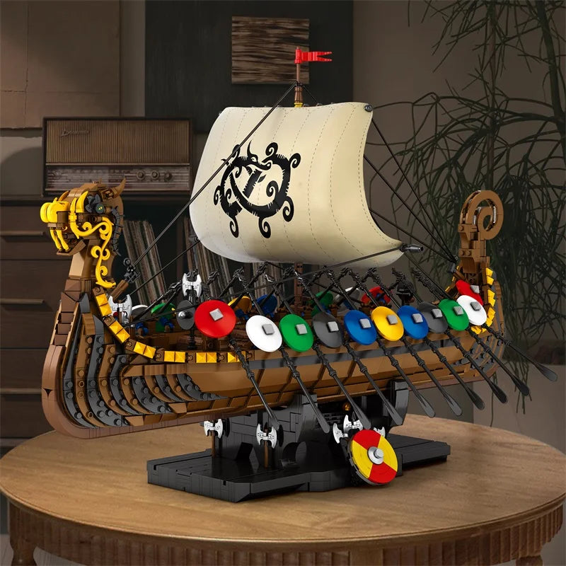 Reobrix 66101 Viking Pirate Ship Model Building Set