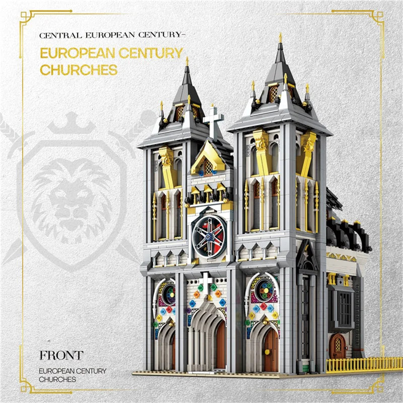 Reobrix 66027 Medieval Church Building Set with LED Light