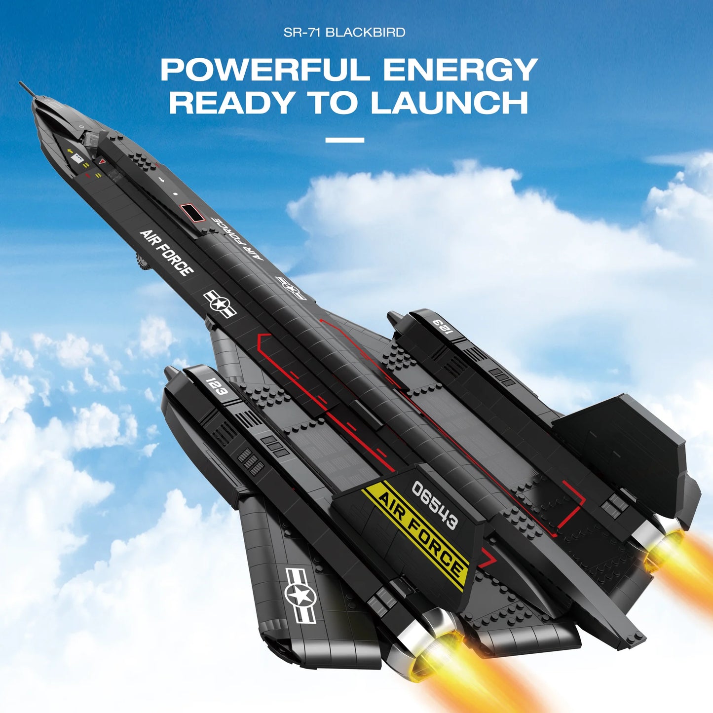 Reobrix 33041 SR-71 Blackbird Reconnaissance Fighter Jet Building Set