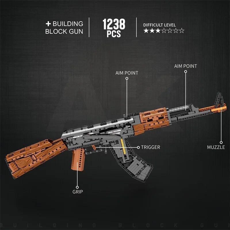 Reobrix 77005 AK47 Building Set with Shooting Function