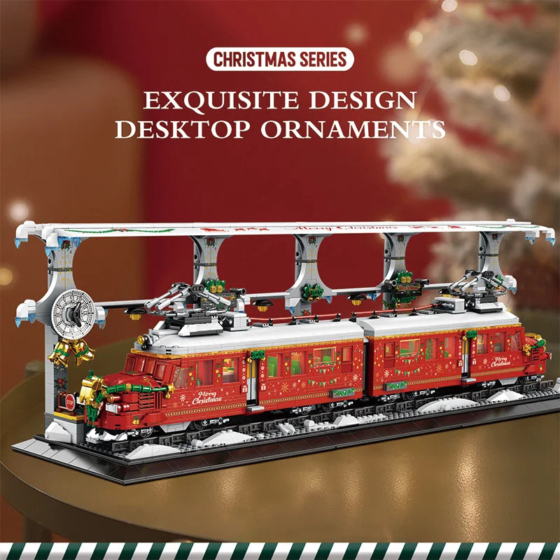 Reobrix 66034 Winter Christmas Train Building Set With Light