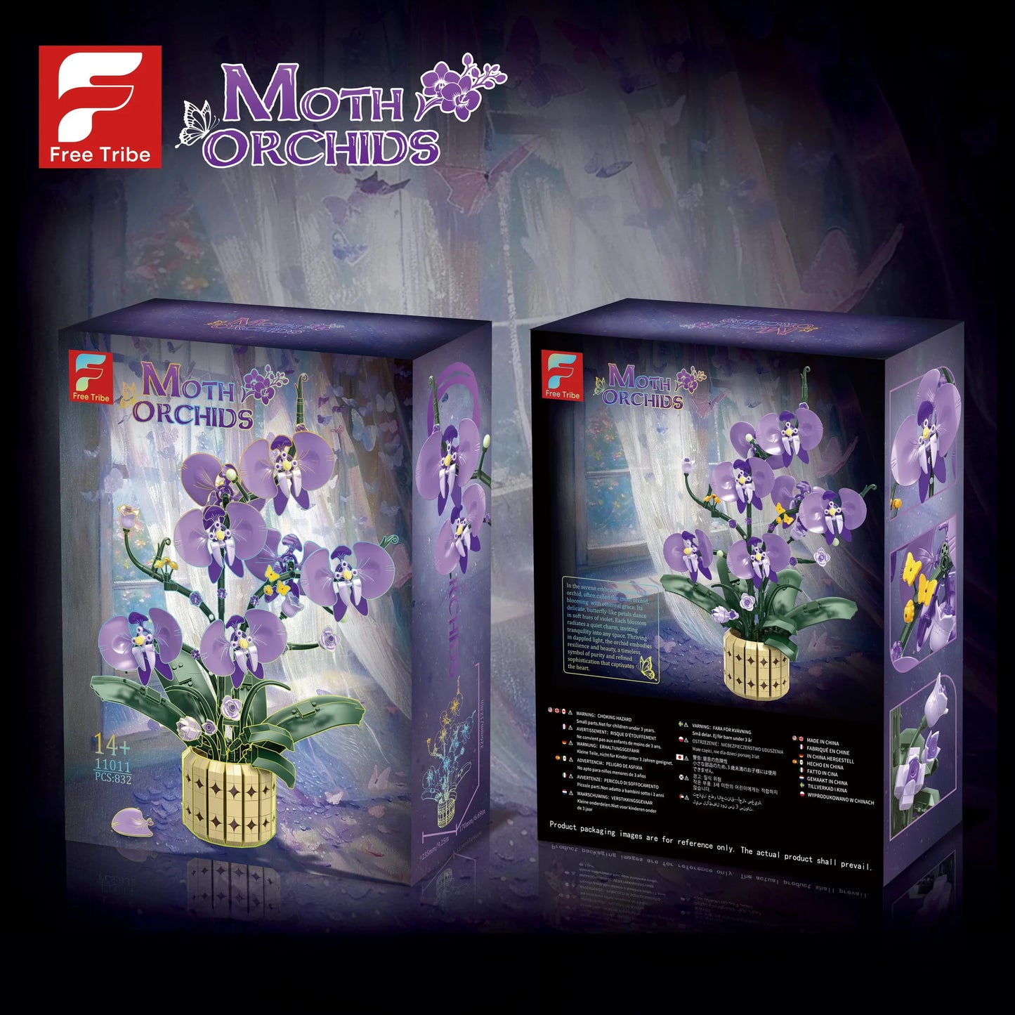 FreeTribe 11011 Moth Orchids