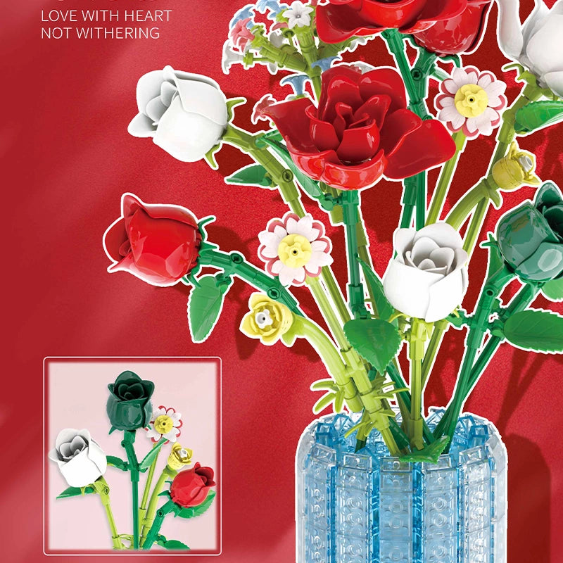 BAKA 33801 Coming Up Roses Building Set with Vase