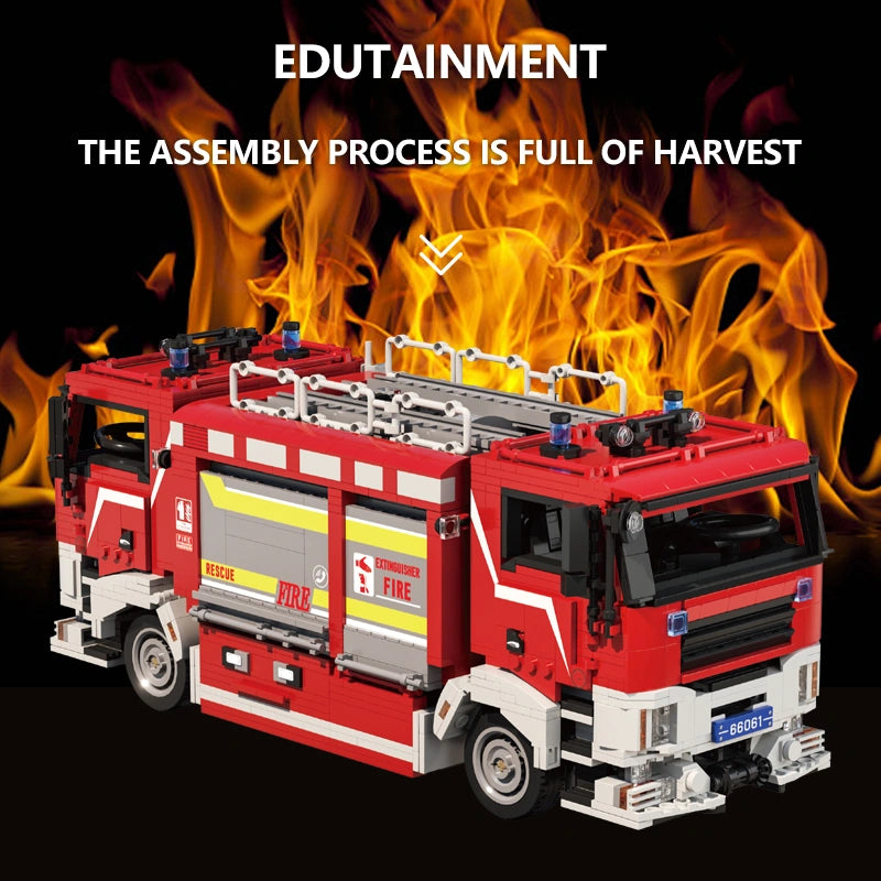 Xbert 66061 Bi-Directional Driving Fire Rescue Vehicle Building Set