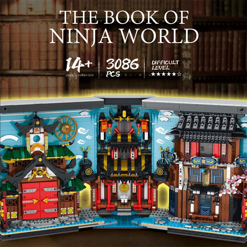 Reobrix 66029 Japanese-Style Book Nook DIY Building Set with Light