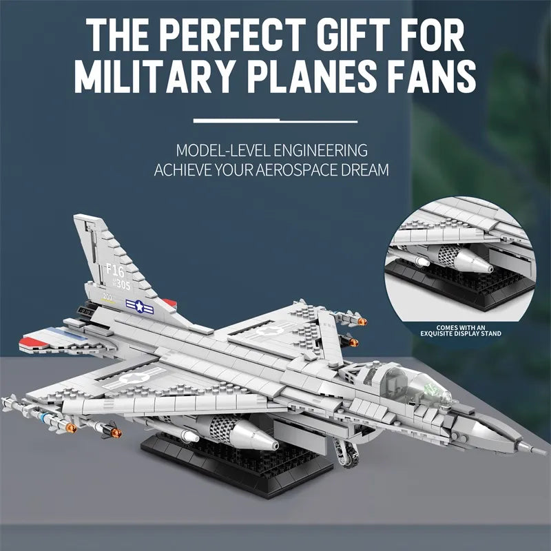 Reobrix 33027 F-16 Fighter Jet Building Sets