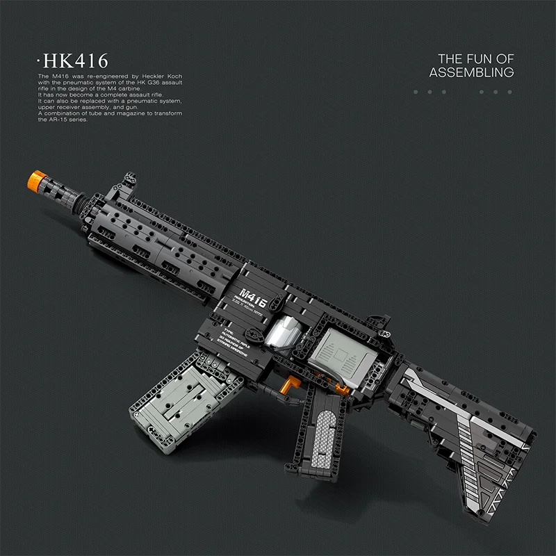 Reobrix 77004 M416 Maschine Gun Fireable Assembling Building Set