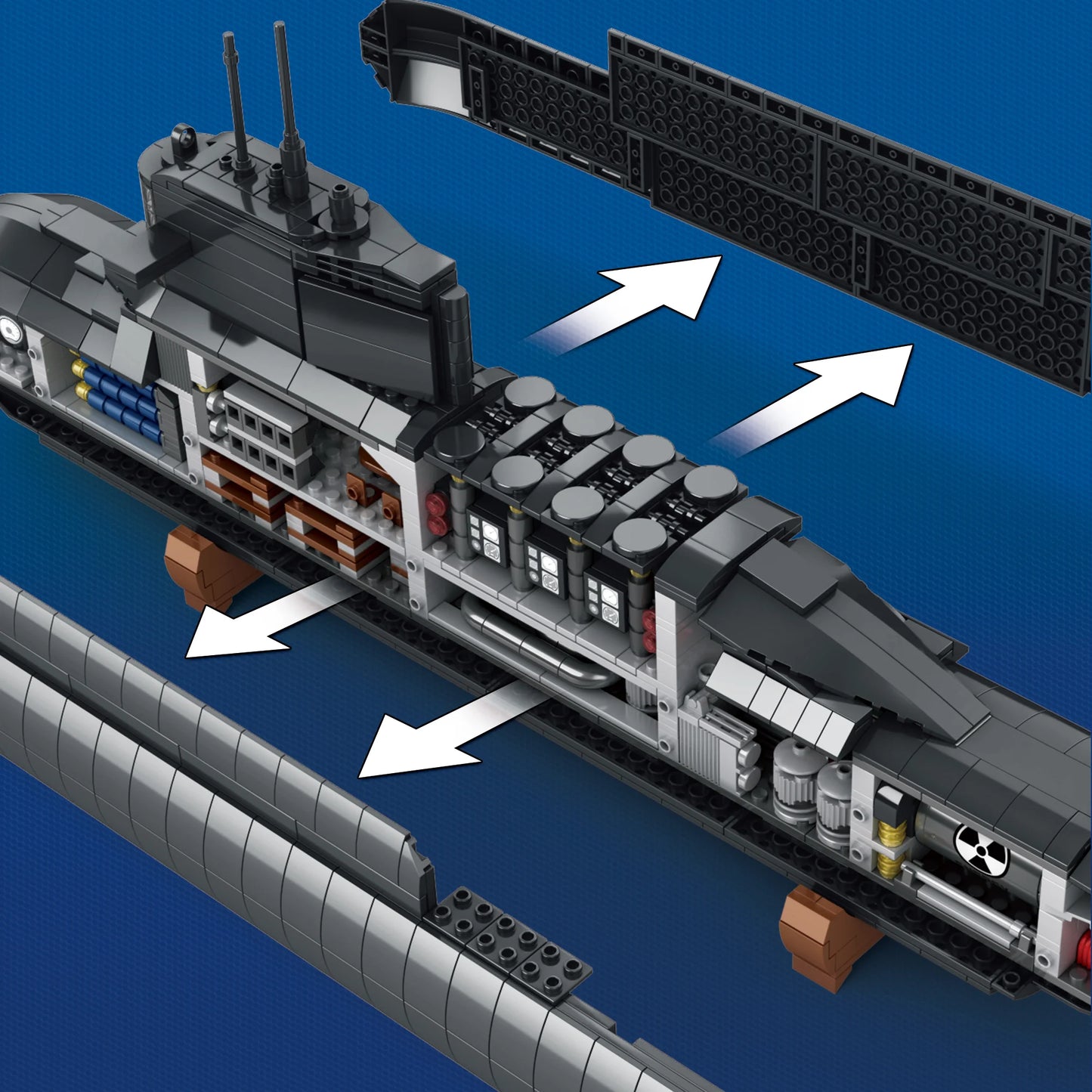 Reobrix 800 Military Nuclear Submarine Building Set