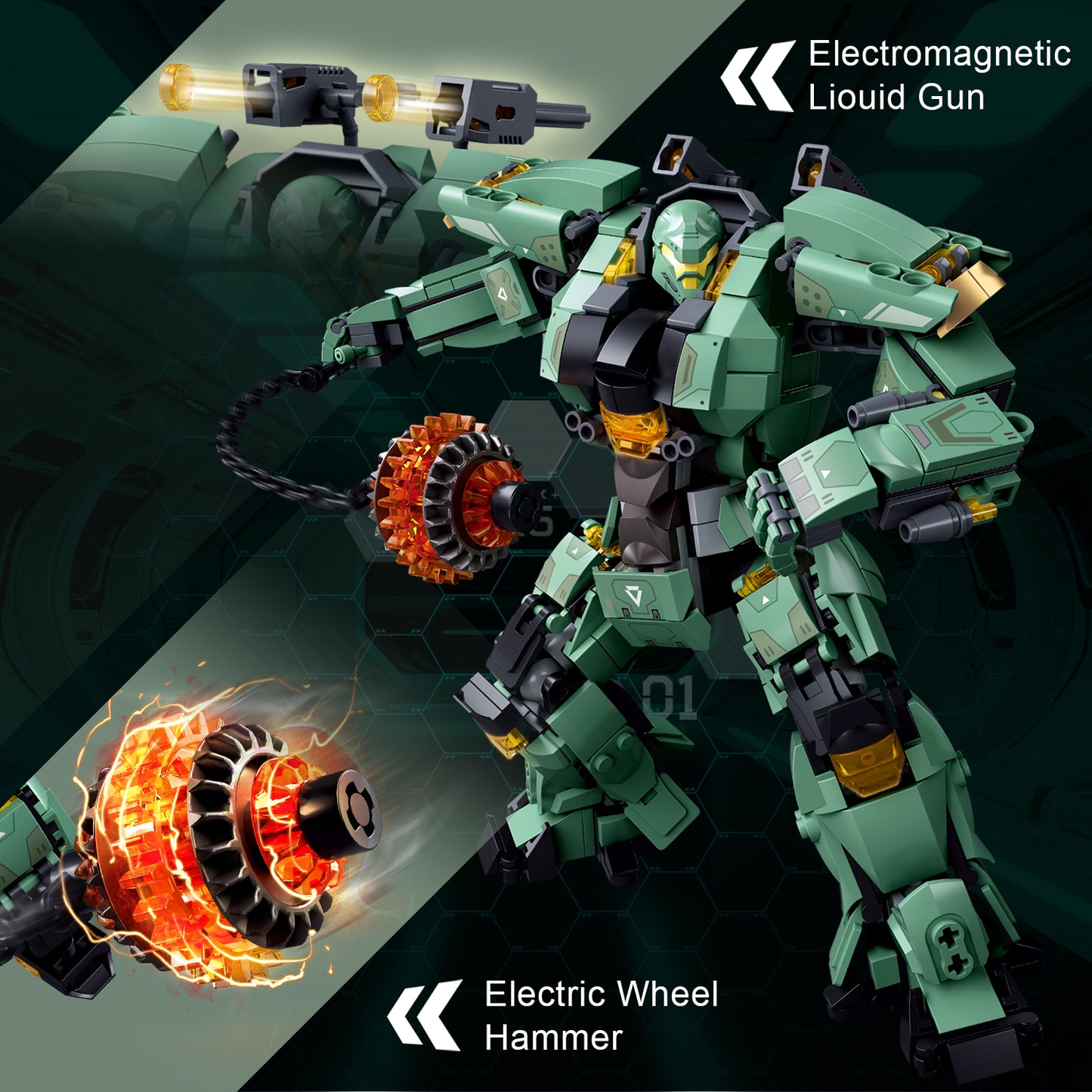Destroy Warrior Mecha-Figur, 542 Teile