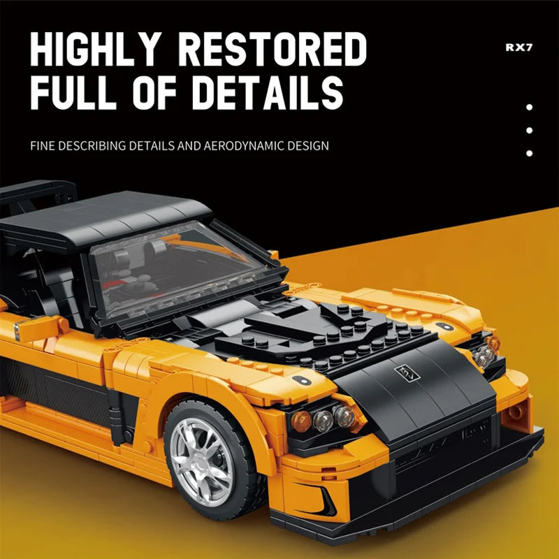 Reobrix 11029 Mazda RX7 Toy Car Building Blocks
