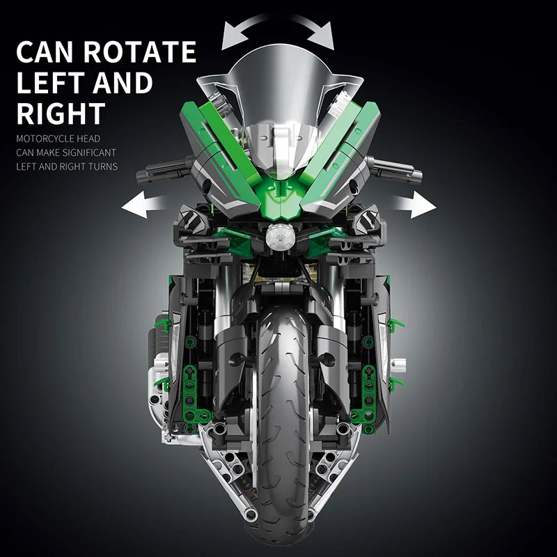 Reobrix 570 Kawasaki Ninja H2 SX SE 1:5 Motorcycle Model Building Kit