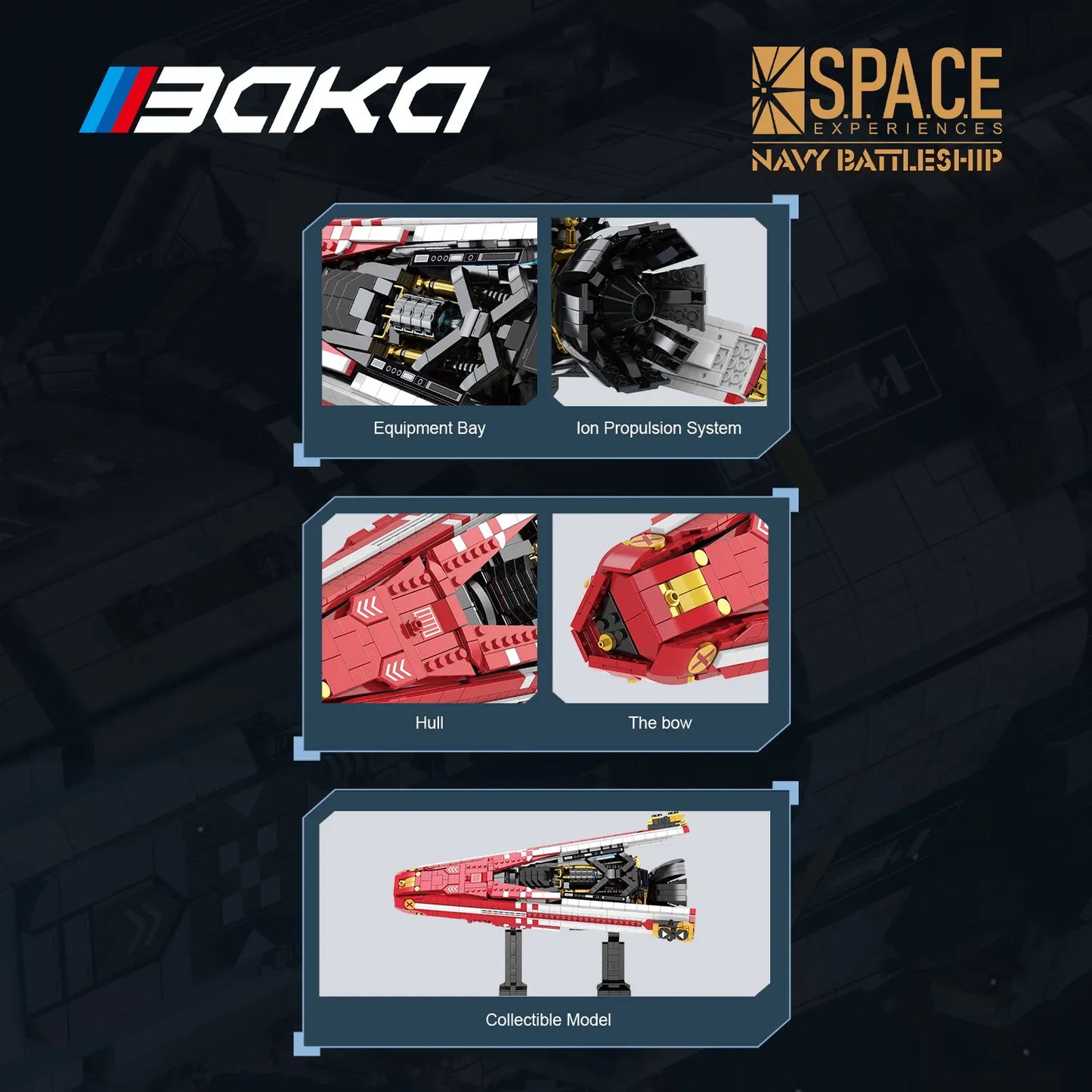 BAKA 33905 Navy Battleship Building Set