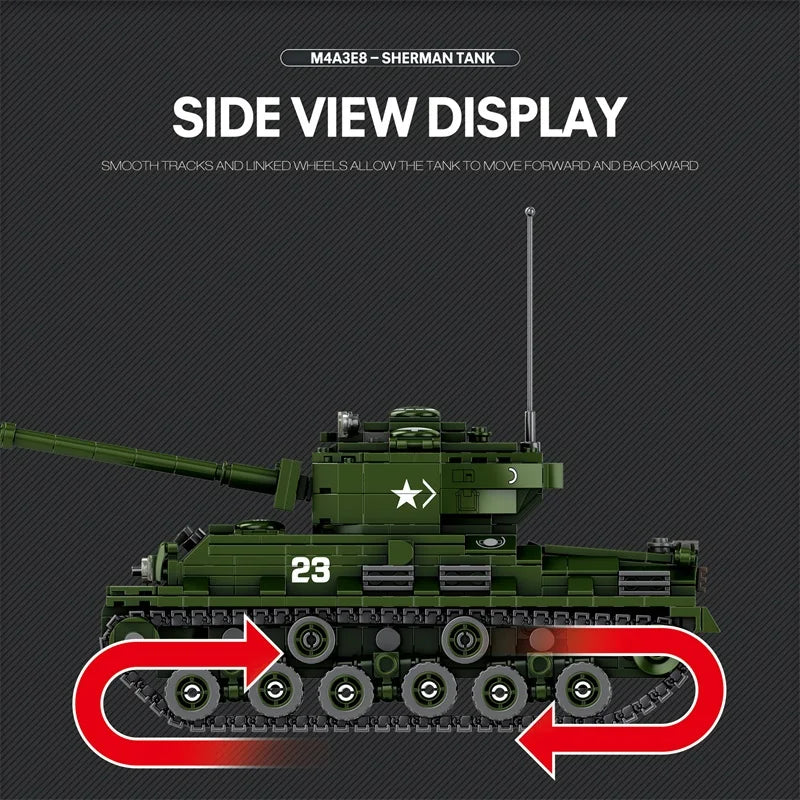Reobrix 77030 M4A3E8 Sherman Tank