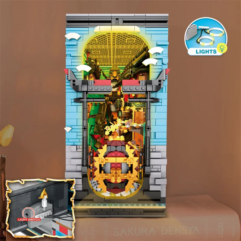 Reobrix 66029 Japanese-Style Book Nook DIY Building Set with Light