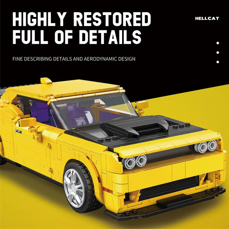 Reobrix 11030 Dodge Hellcat Toy Car Building Blocks