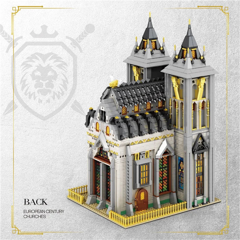 Reobrix 66027 Medieval Church Building Set with LED Light