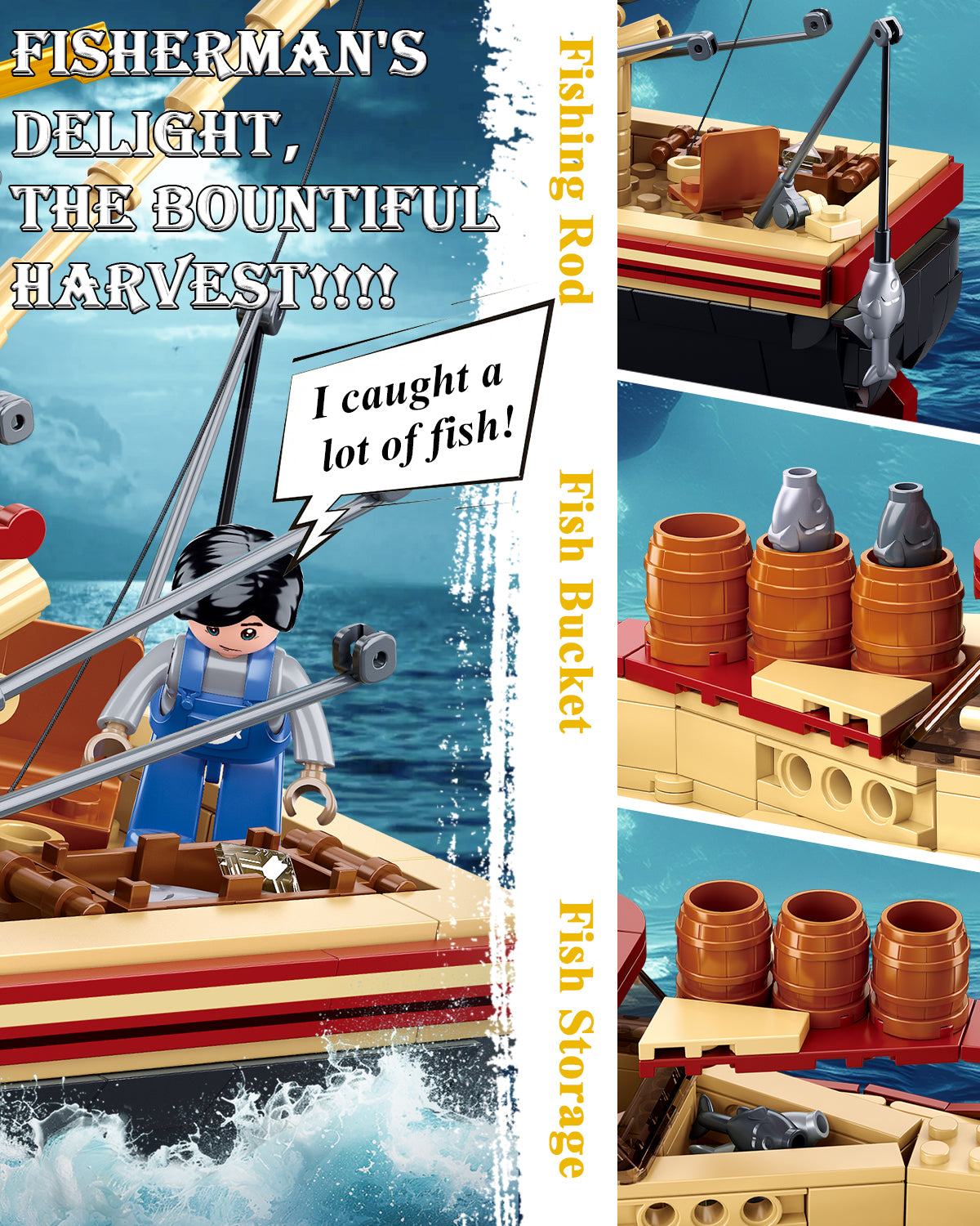 Der weiße Hai - Fischerboot-Bausatz, 592 Teile