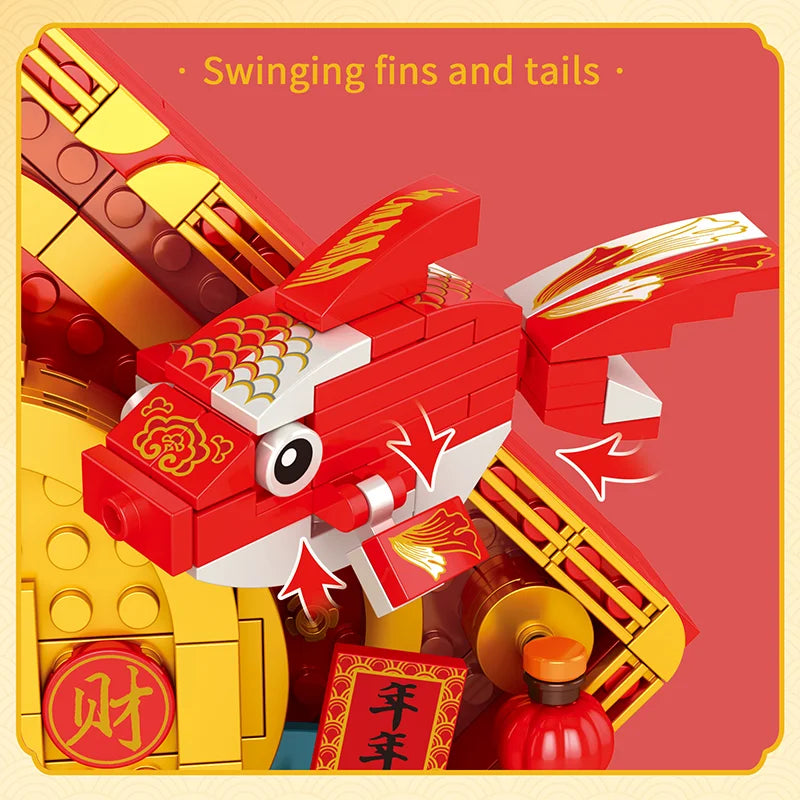 Reobrix 568 Koi Fish Happy New Year Building Set
