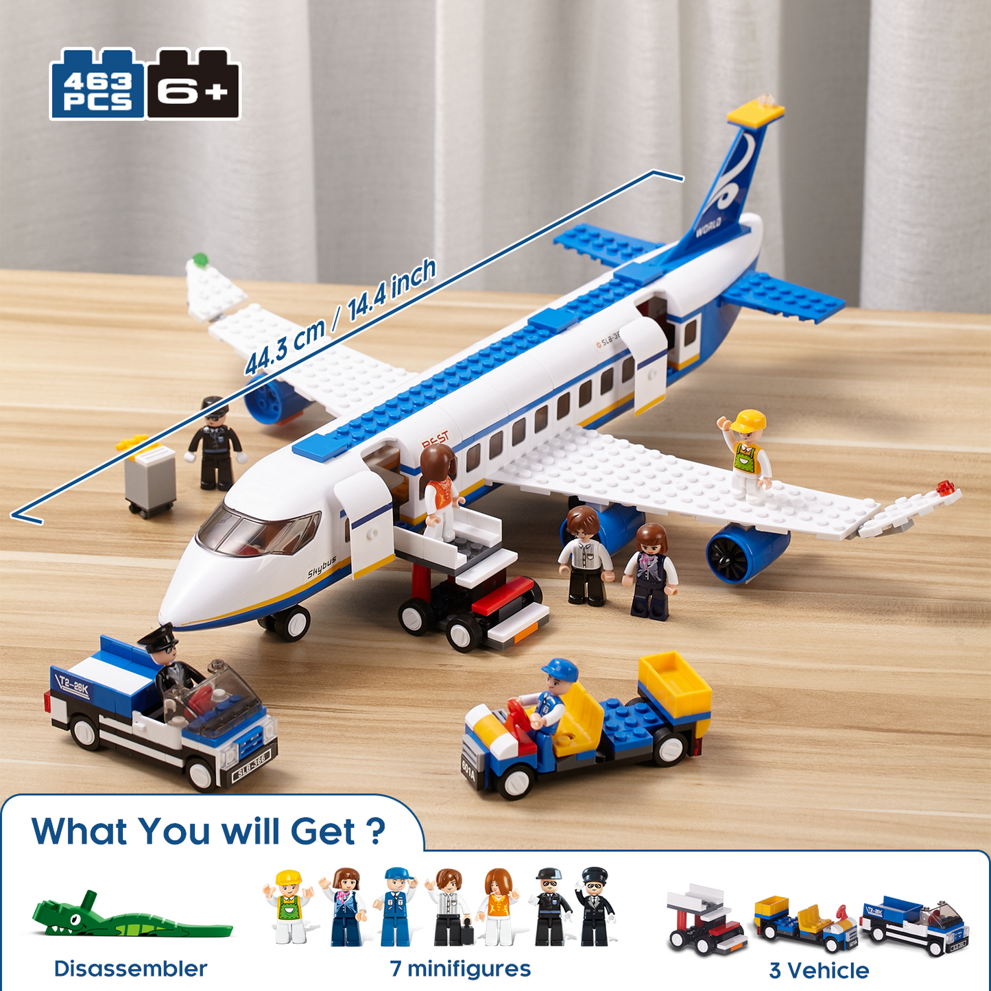 City Passagierflugzeug-Bausatz, 463 Teile