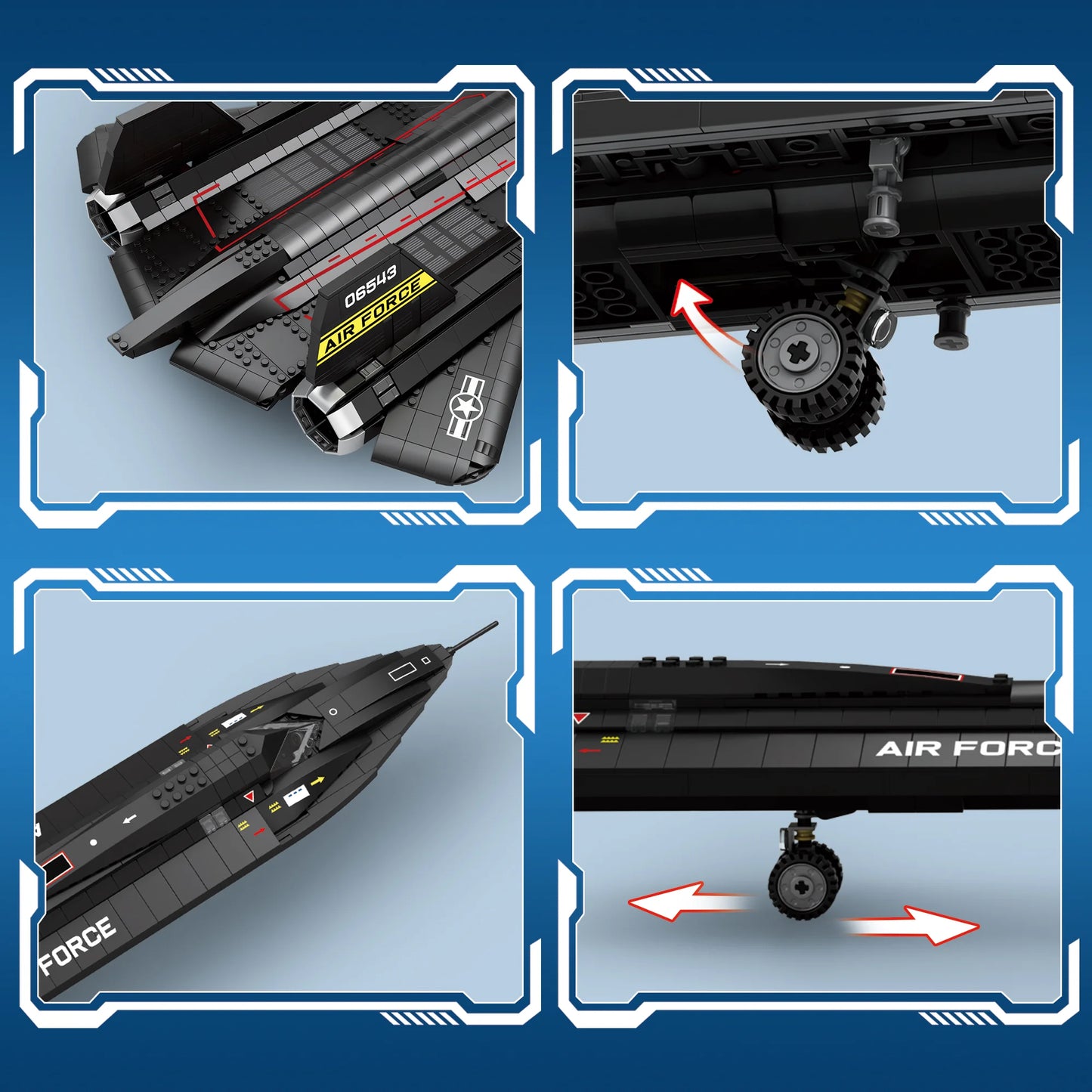 Reobrix 33041 SR-71 Blackbird Reconnaissance Fighter Jet Building Set