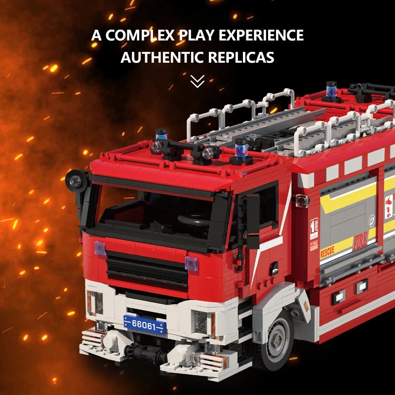 Xbert 66061 Bi-Directional Driving Fire Rescue Vehicle Building Set