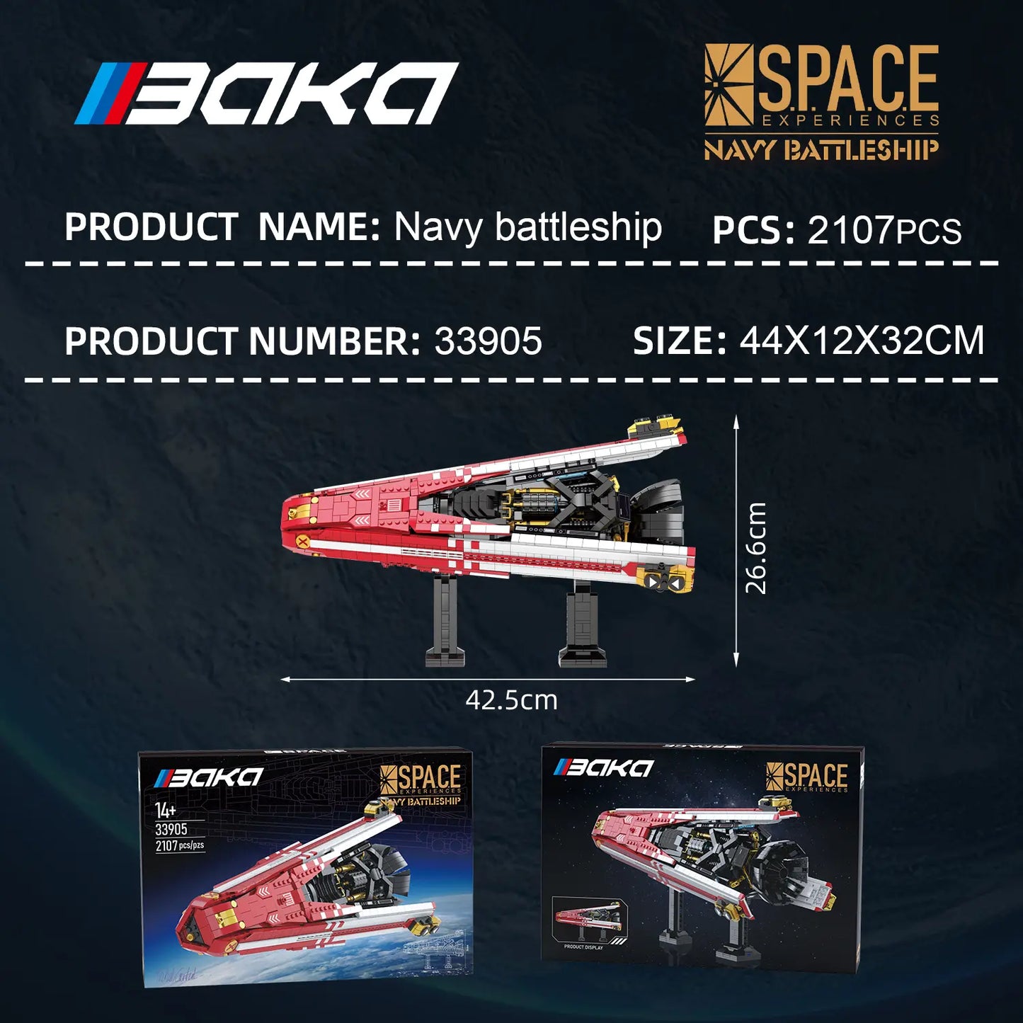 BAKA 33905 Navy Battleship Building Set