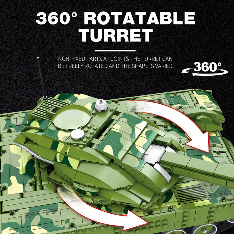 Reobrix 55026 Battle Tank Building Set with Light