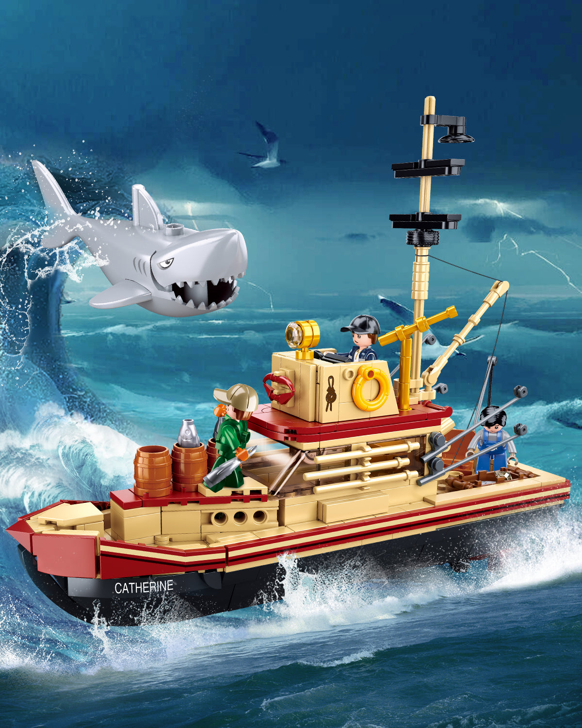 Der weiße Hai - Fischerboot-Bausatz, 592 Teile