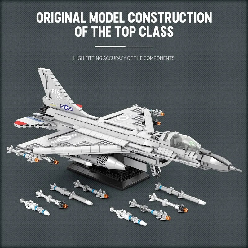 Reobrix 33027 F-16 Fighter Jet Building Sets