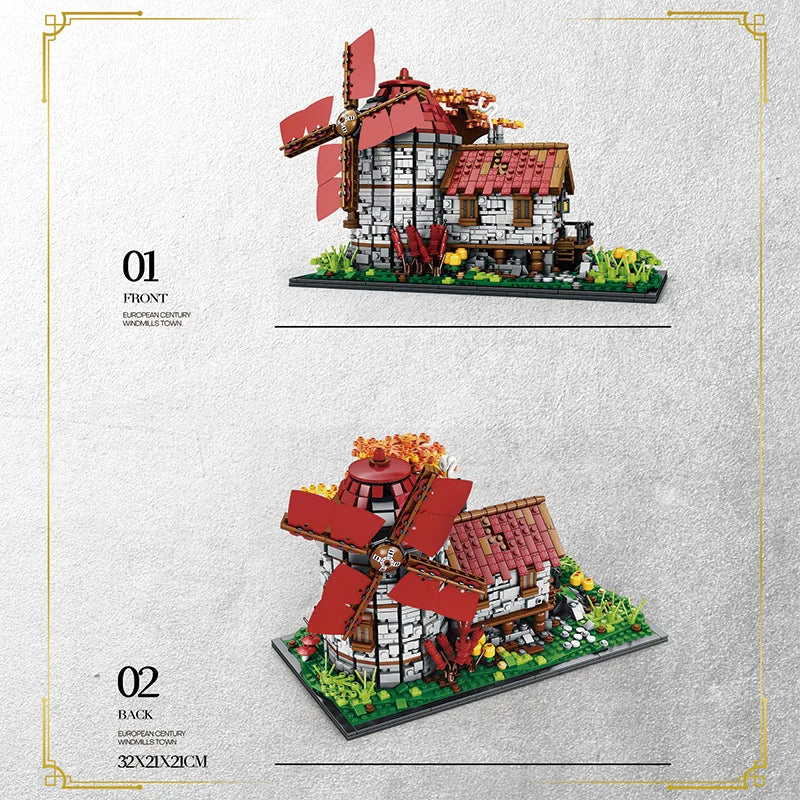 Reobrix 66014 Medieval Windmill Building Set