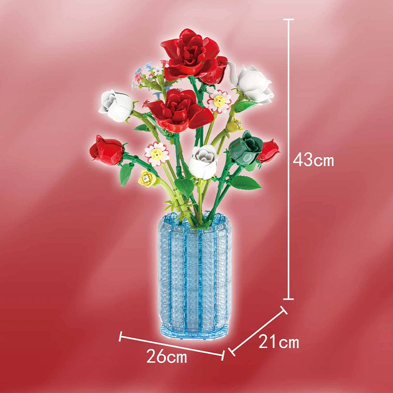 BAKA 33801 Coming Up Roses Building Set with Vase