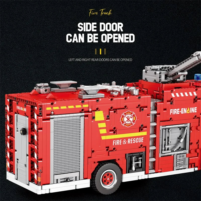 Reobrix 22008 Big Rescure Fire Vehicle with Water Spray Device