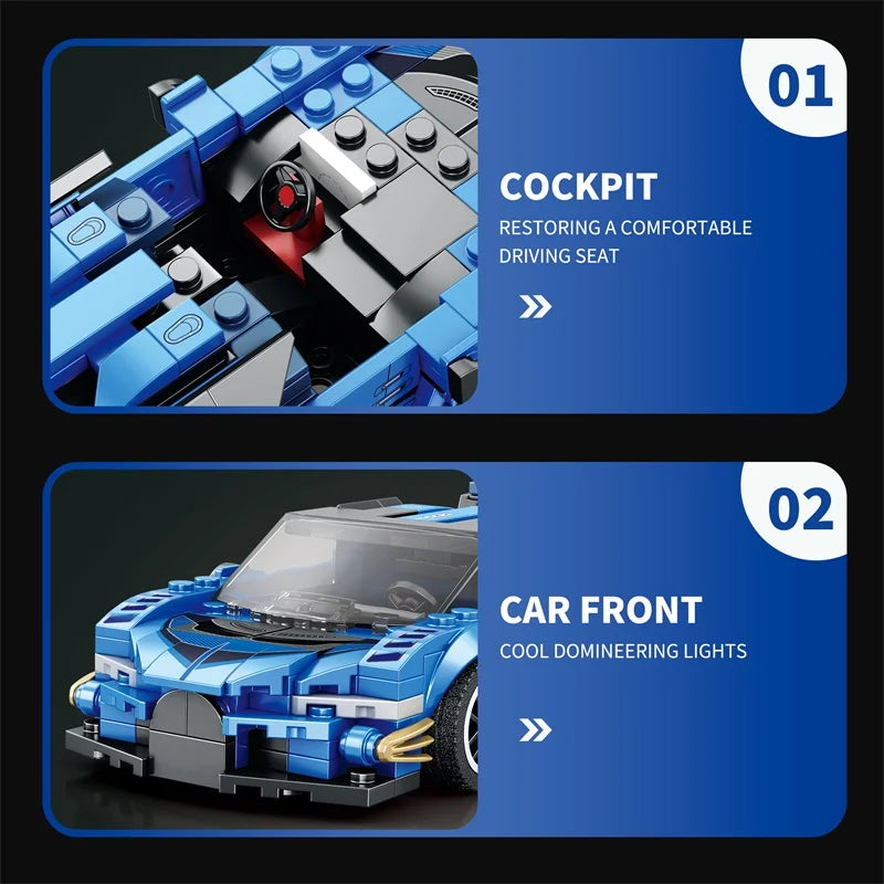Reobrix 795 Bugatti VISION GT Toy Car Building Set