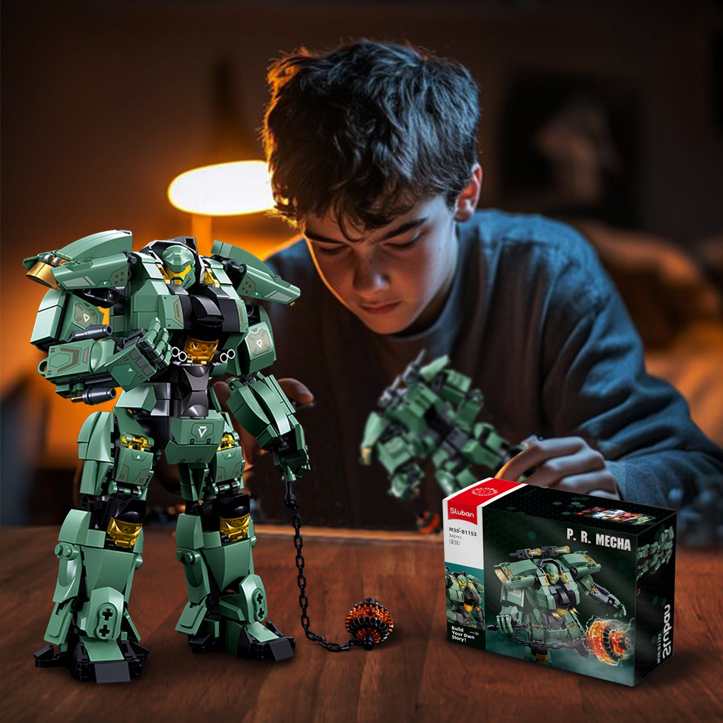 Destroy Warrior Mecha-Figur, 542 Teile