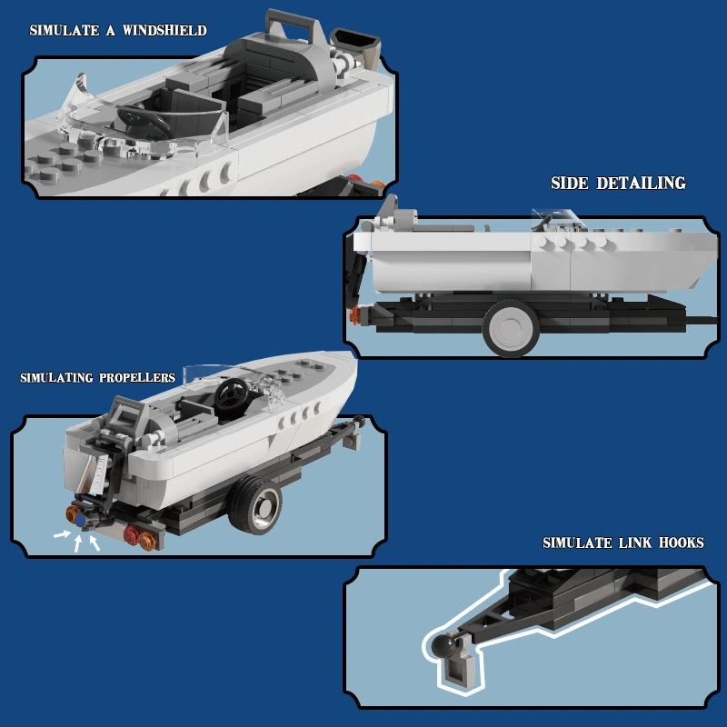 Xbert 66115 Trailer with Speedboat Building Set