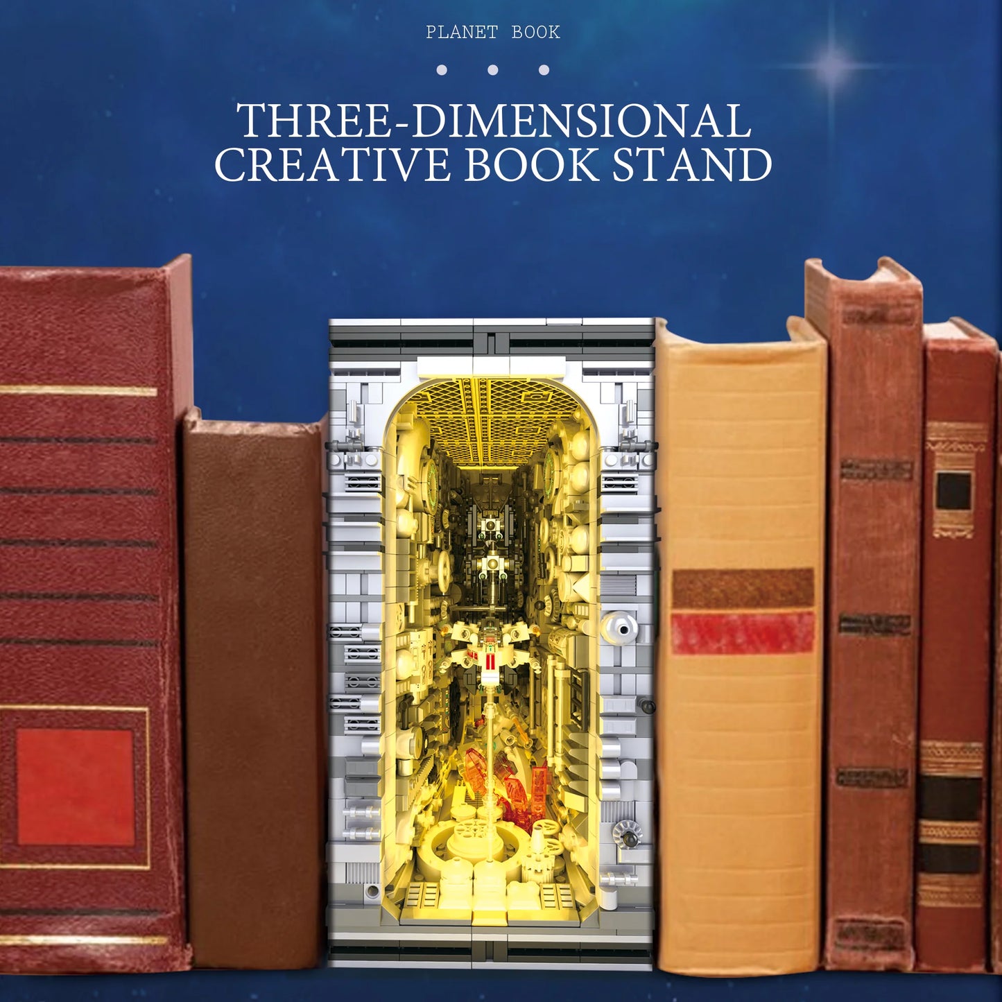 Reobrix 66030 Star Planet Book Nook Building Set with Light