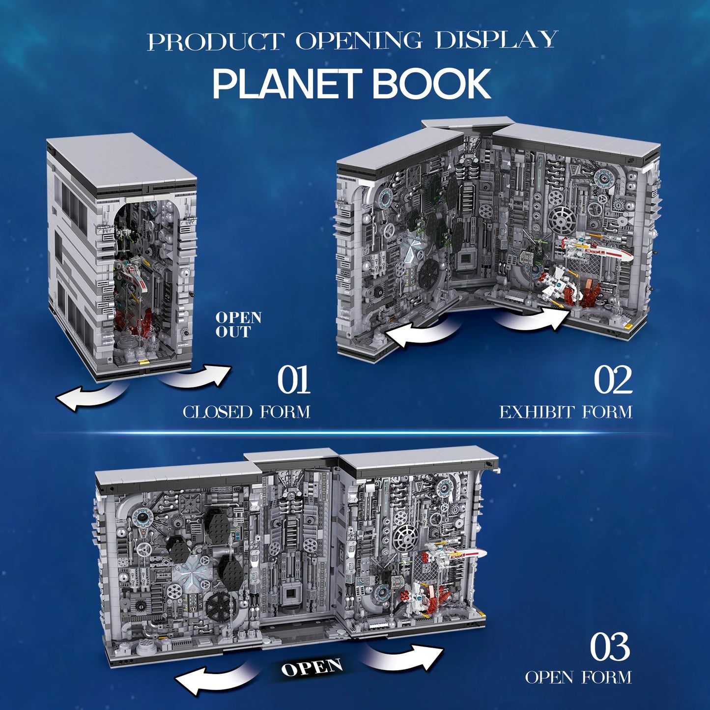 Reobrix 66030 Star Planet Book Nook Building Set with Light