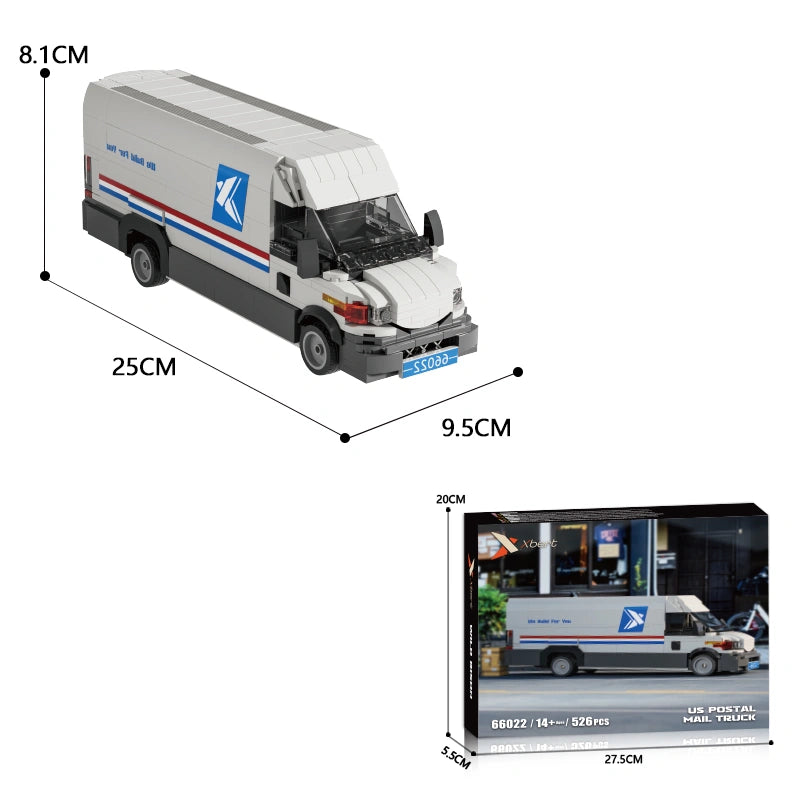 Xbert 66022 US Postal Mail Truck Model Building Set