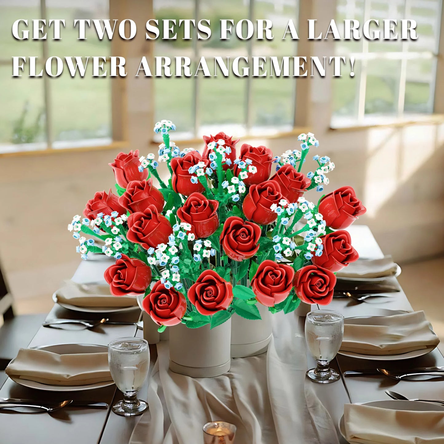 FreeTribe 11003 Roses Flowers Bouquet Building Set