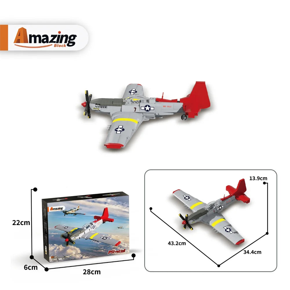 AmazingBlock MX66005 The Red Tails P-51 Fighter