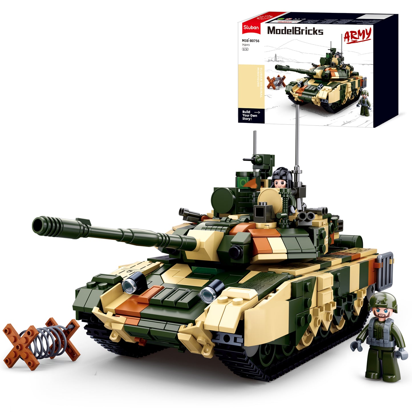 T90MS Army Panzer-Bausatz, 758 Teile