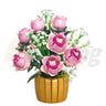 FreeTribe 11013 The Pink Roses in a Golden Vase
