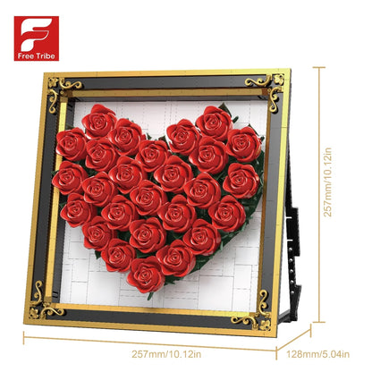 FreeTribe ZYBL-11022 The Rose Heart Photo Frame
