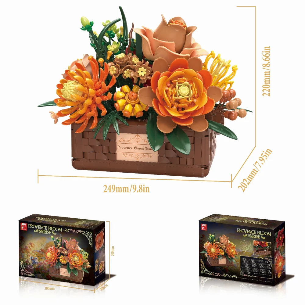 FreeTribe ZYBL-11043 The Provence Sunrise Flower Basket