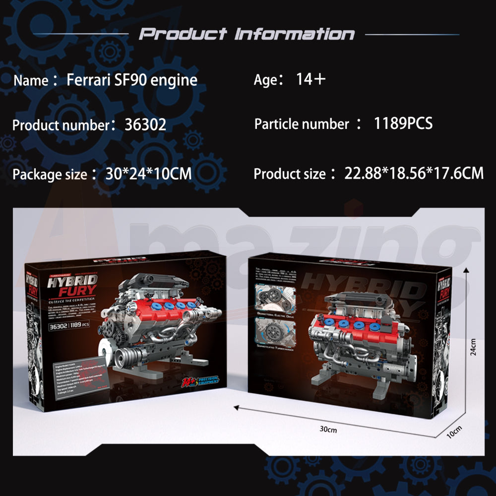 FreeTribe 36302 The Ferrari SF90 Engine