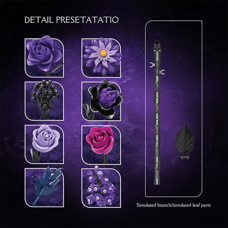 KK 20008 Gothic Purple Rose Bouquet