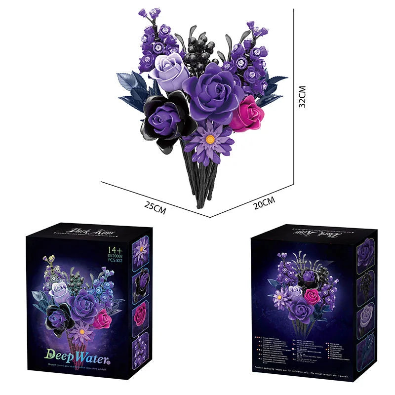 KK 20008 Gothic Purple Rose Bouquet